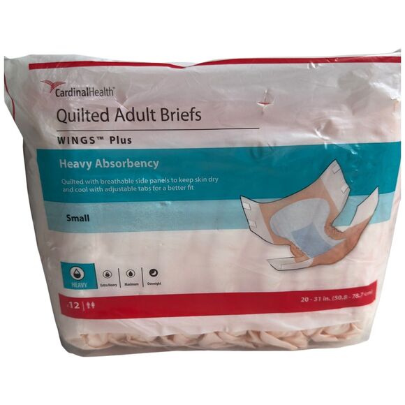 Vintage Adult Brief Diapers Tabs Wings Size Small 12 Count Quilted - Picture 9 of 9